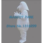 the white polite smile polar bear Mascot Costume