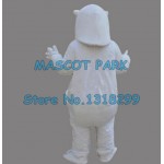 the white polite smile polar bear Mascot Costume