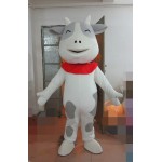 White Belly Dog Black Spots Cow Mascot Costume