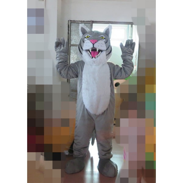 Grey Tiger Mascot Costume for Adults