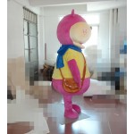 Pink Hippo Mascot Costume