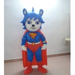 Blue Superman Mascot Costume