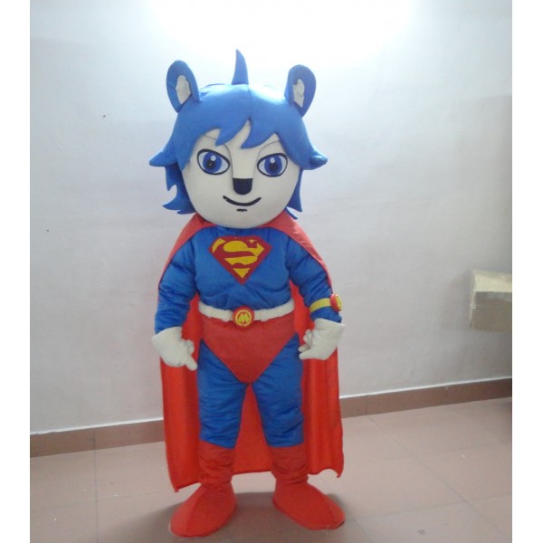 Blue Superman Mascot Costume