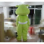 Green Hippo Mascot Costume