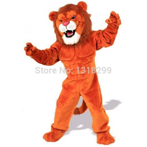 Red Power Cat Lion mascot costume