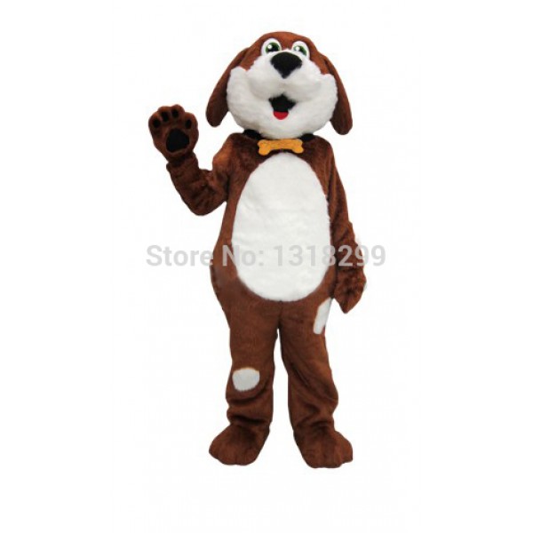 Buddy white &amp; Brown Dog mascot costume