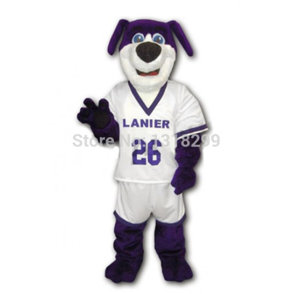 Purple Dog mascot costume