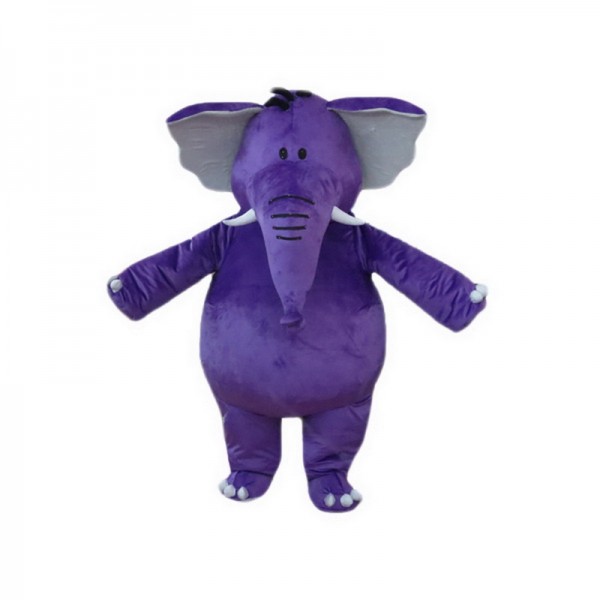 Purple Elephant Mascot Costume